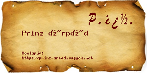 Prinz Árpád névjegykártya