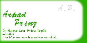 arpad prinz business card